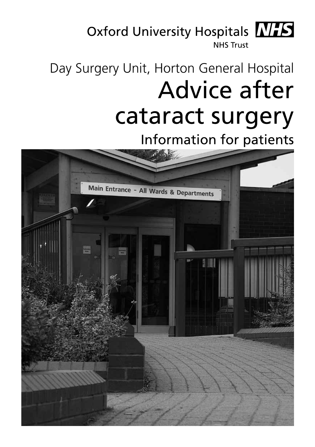 Advice After Cataract Surgery