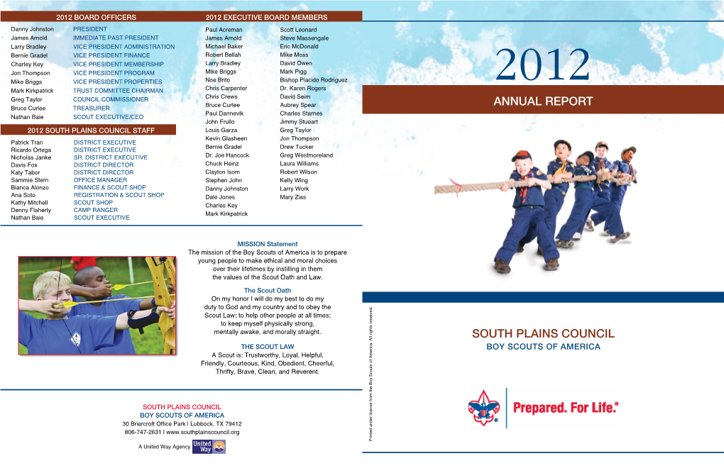 South Plains Council Annual Report