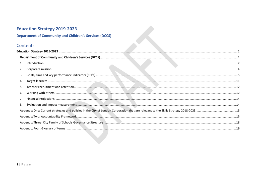 Education Strategy 2019-2023 Contents