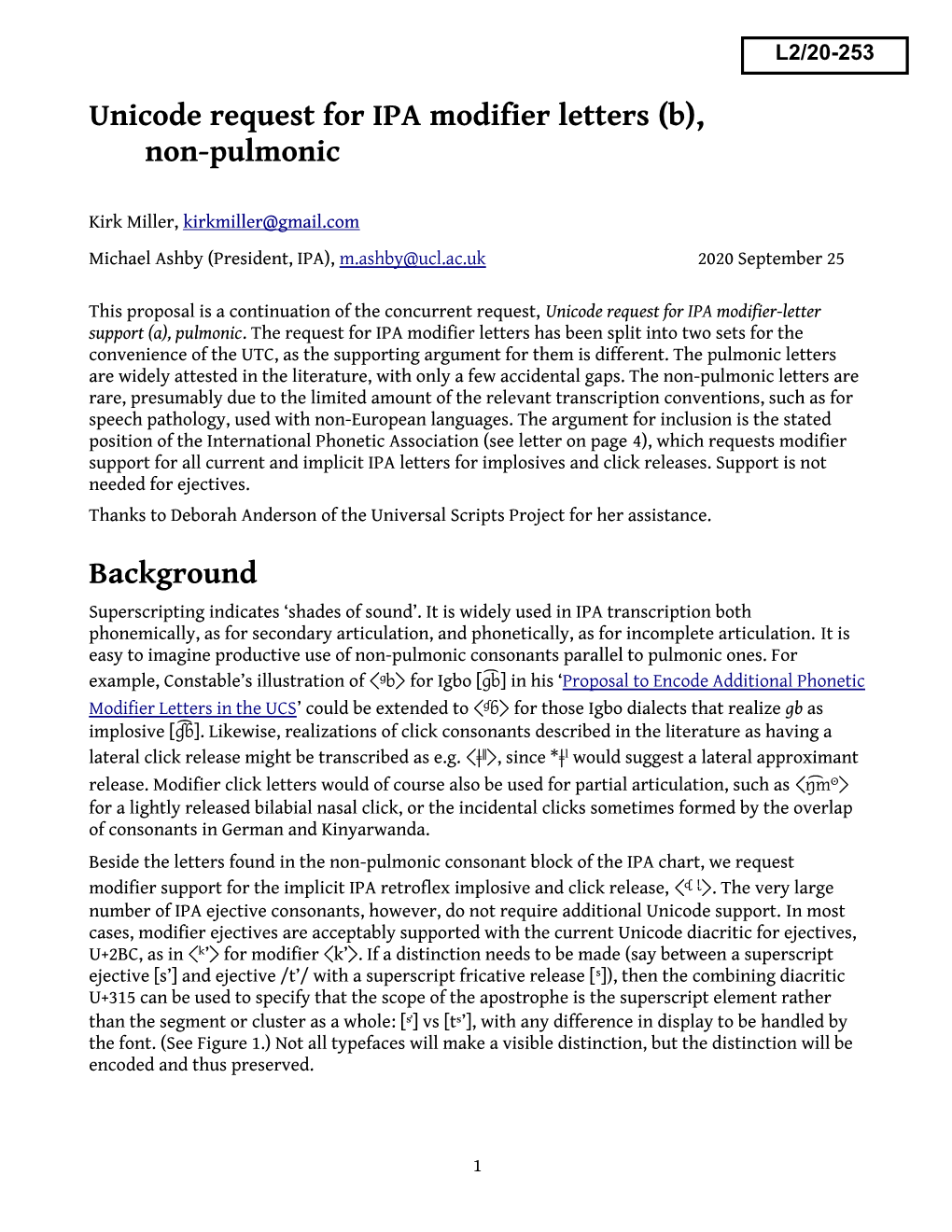 Unicode Request for IPA Modifier Letters (B), Non-Pulmonic Background