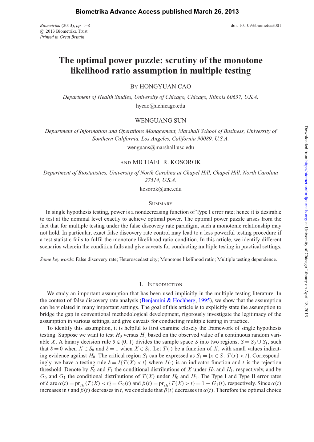 Scrutiny of the Monotone Likelihood Ratio Assumption in Multiple Testing