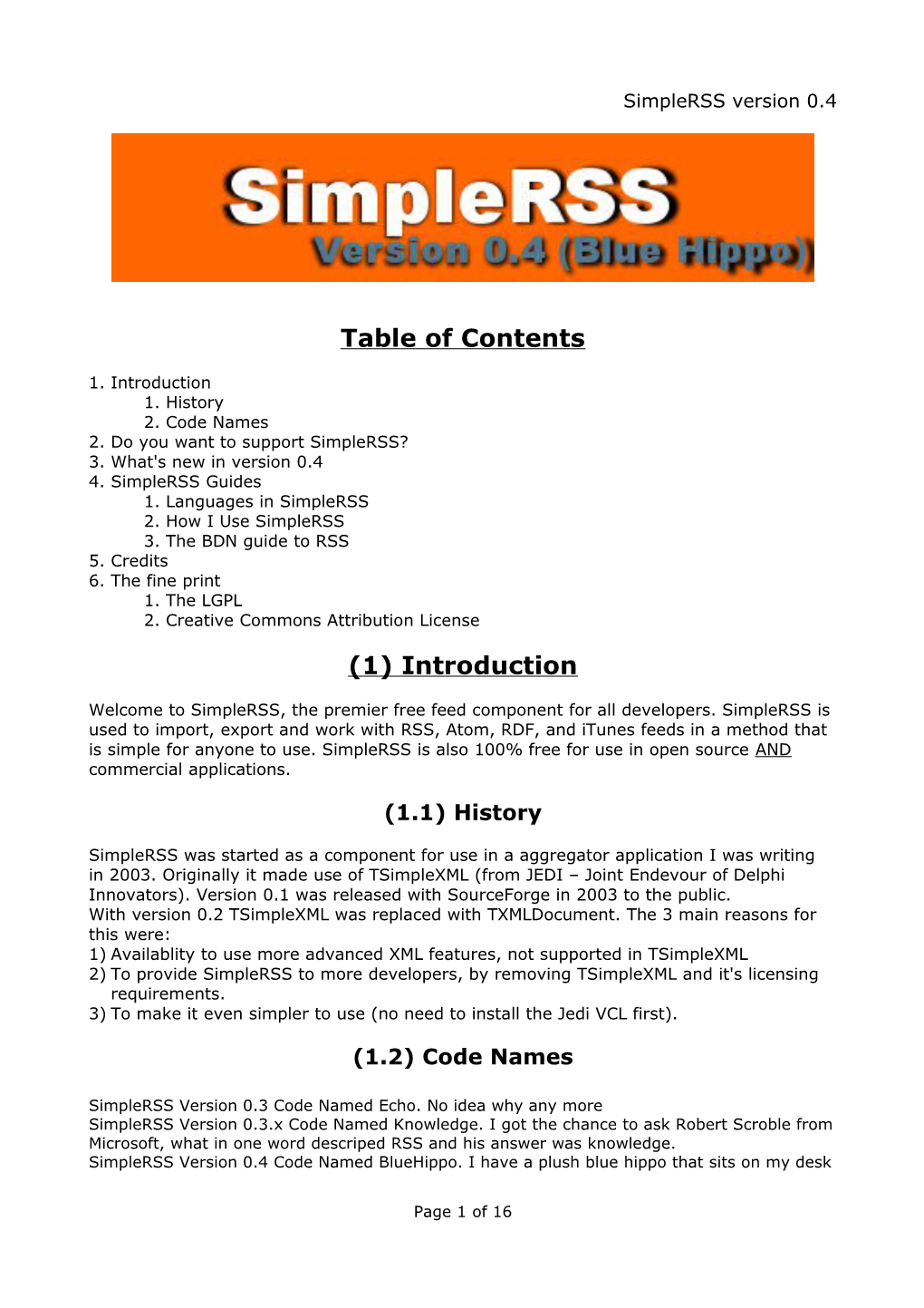 Simplerss Version 0.4