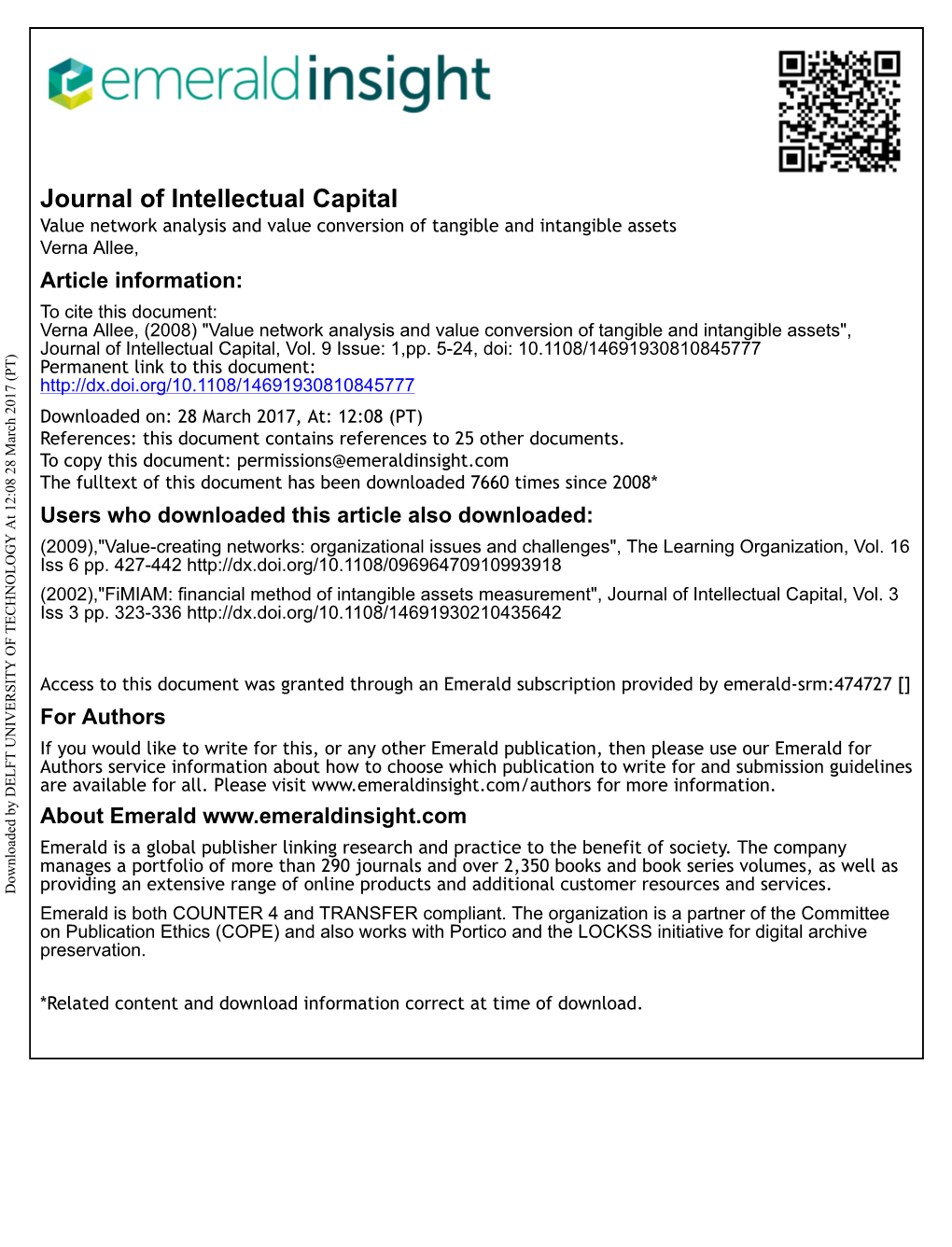 Value Network Analysis and Value