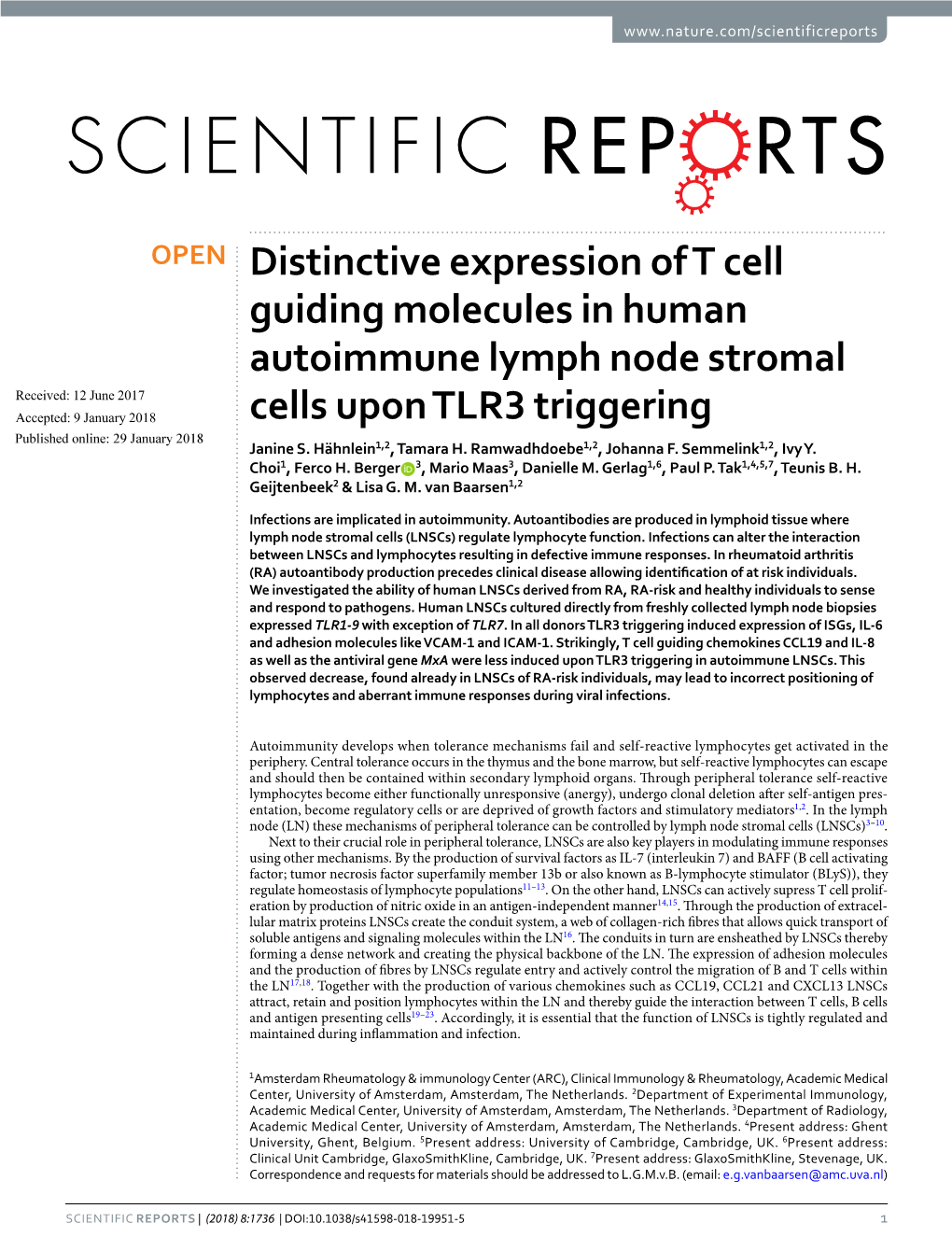 Distinctive Expression of T Cell Guiding Molecules in Human Autoimmune