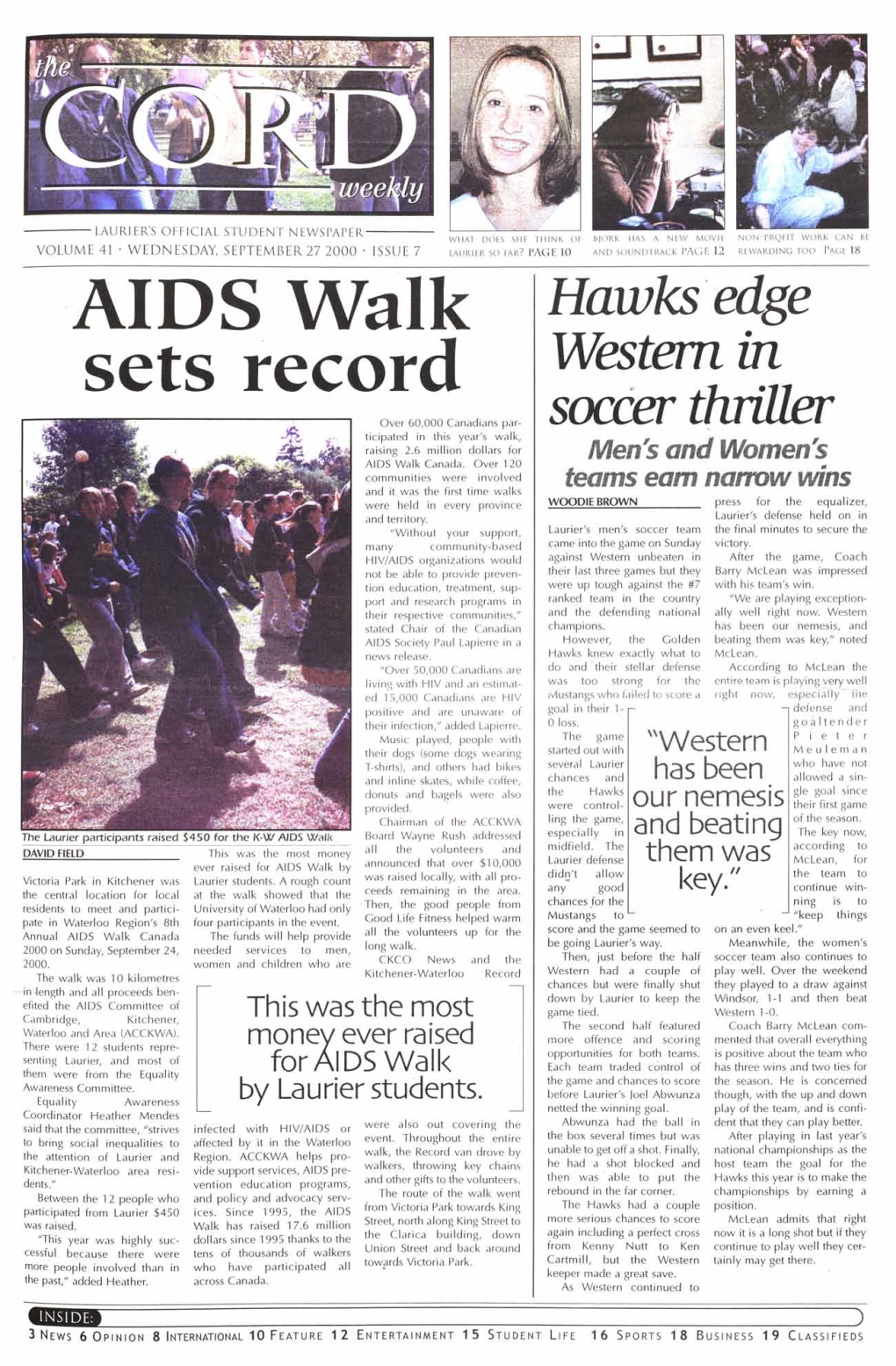 The Cord Weekly (September 27, 2000)