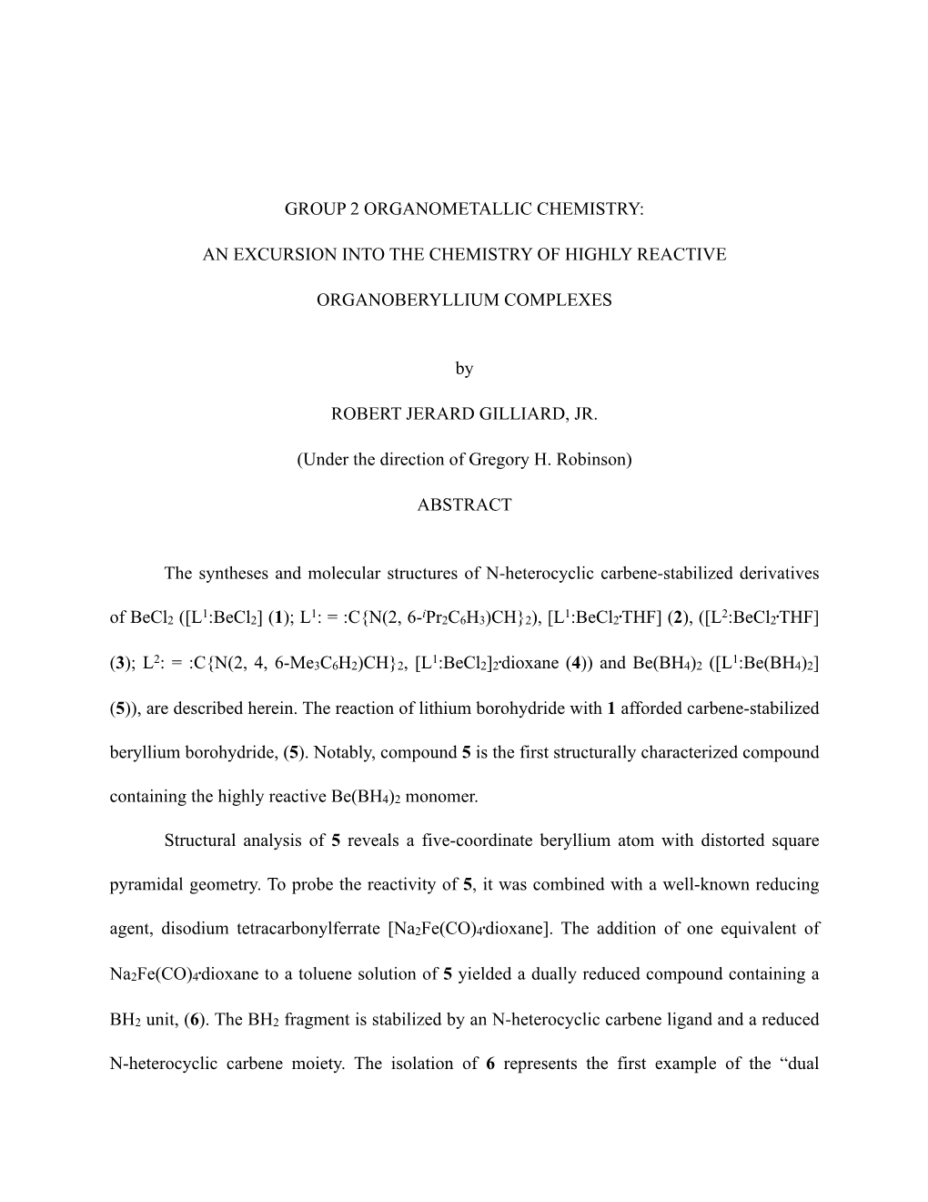 Group 2 Organometallic Chemistry