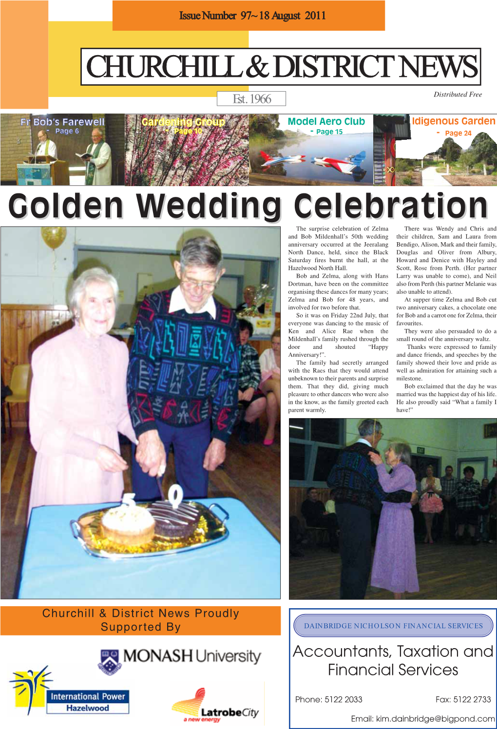 CHURCHILL & DISTRICT NEWS Golden Wedding Celebration
