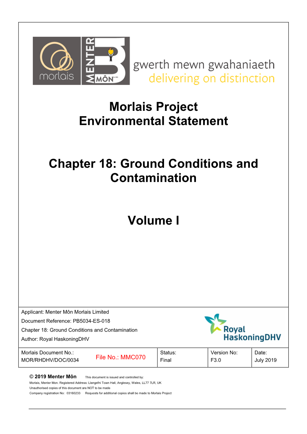 Ground Conditions and Contamination Volume I