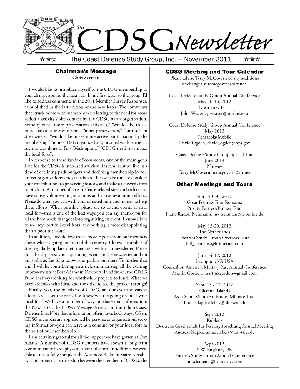 CDSG Newsletter