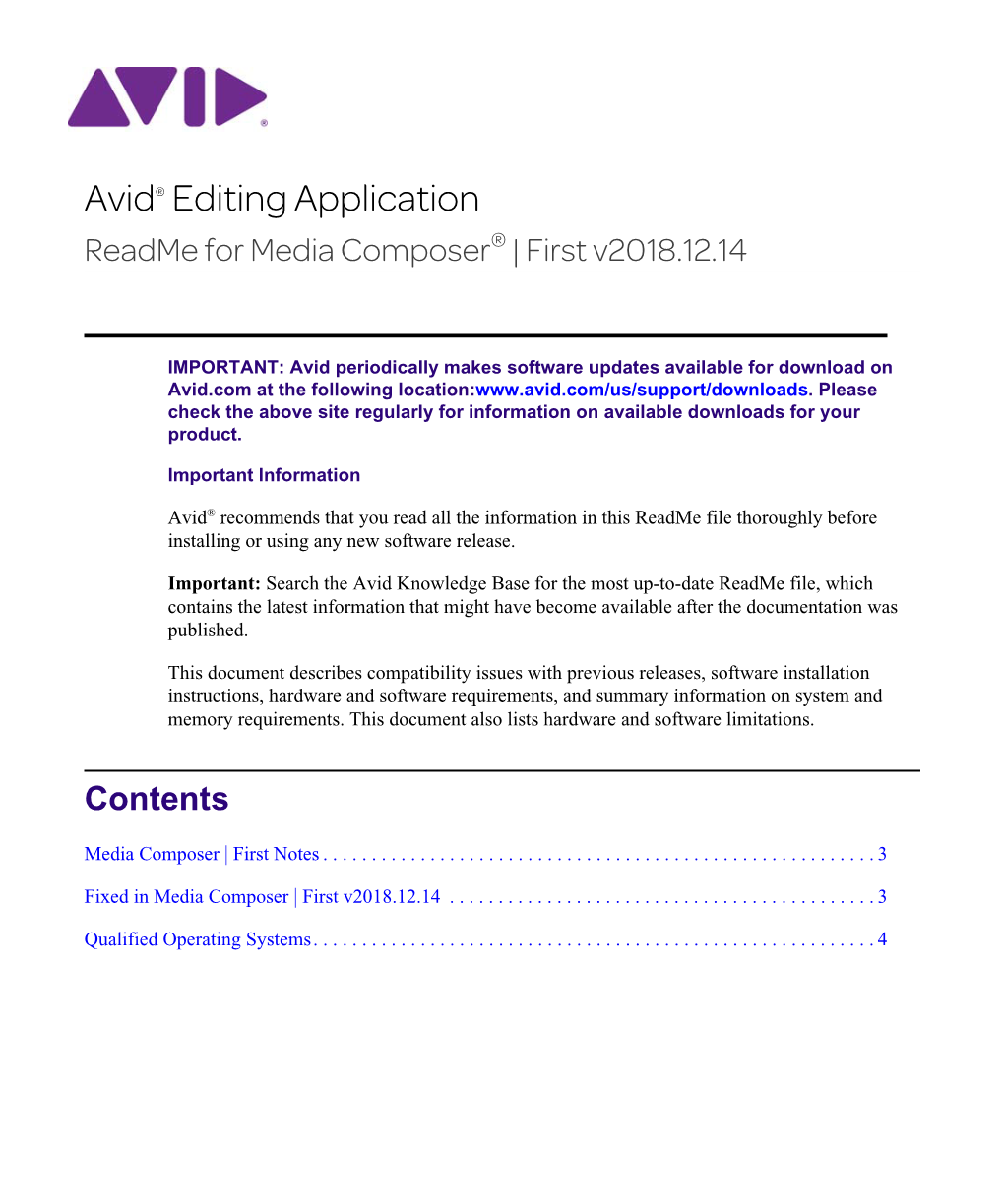 Avid Media Composer | First Readme • Created 12/31/20