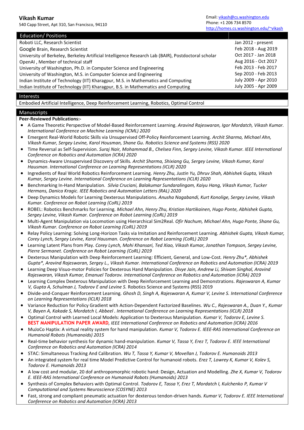 Detailed CV (Pdf)