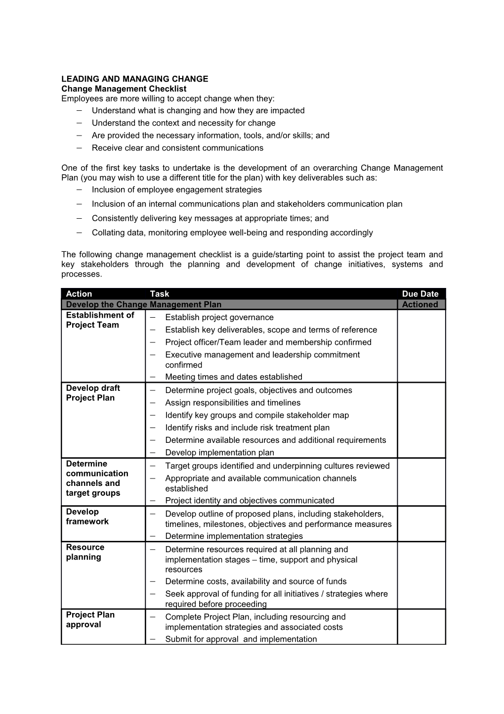 Leading and Managing Change