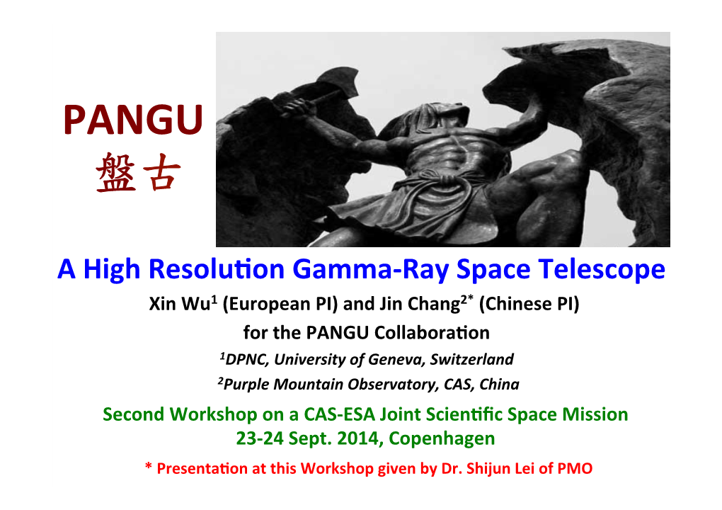 PANGU: a High Resolution Gamma-Ray Space Telescope