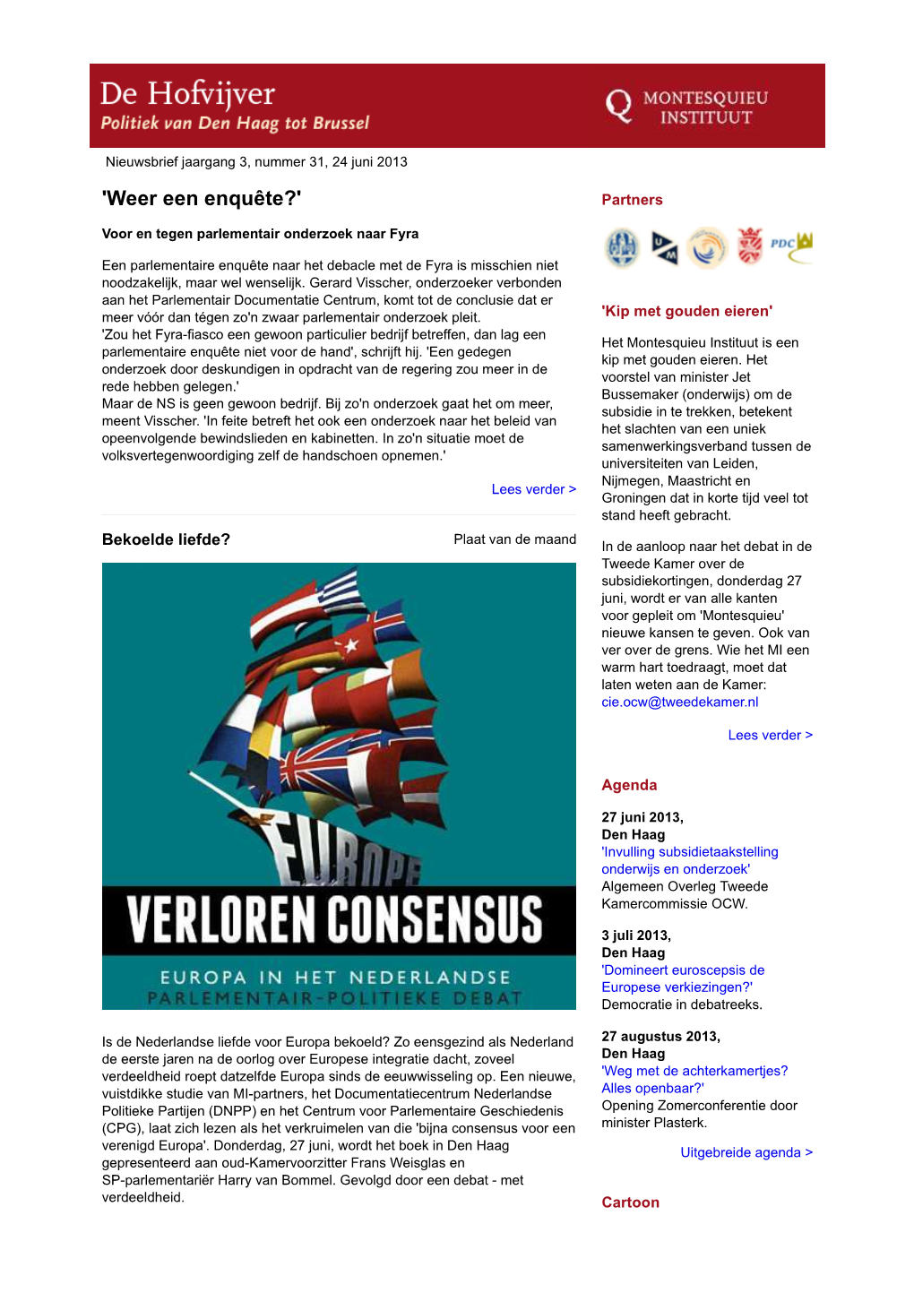 Nieuwsbrief De Hofvijver, 24 Juni 2013