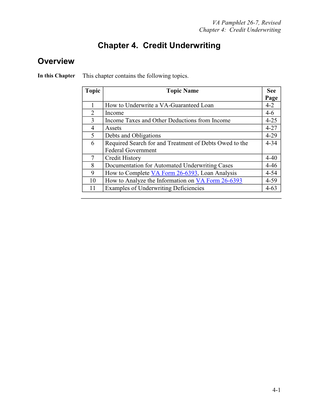 Residual Income Requirements