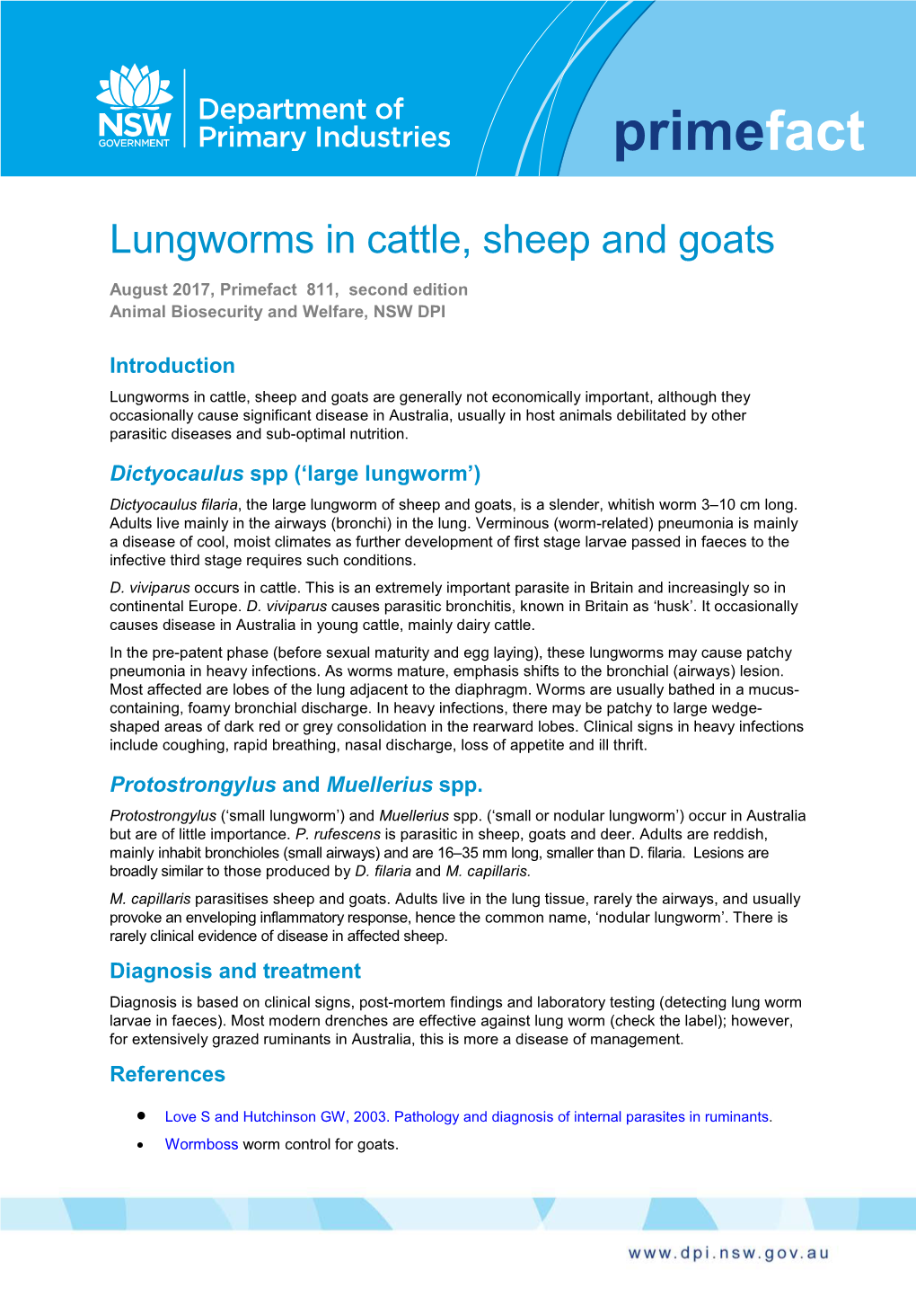 Lungworms in Cattle, Sheep and Goats