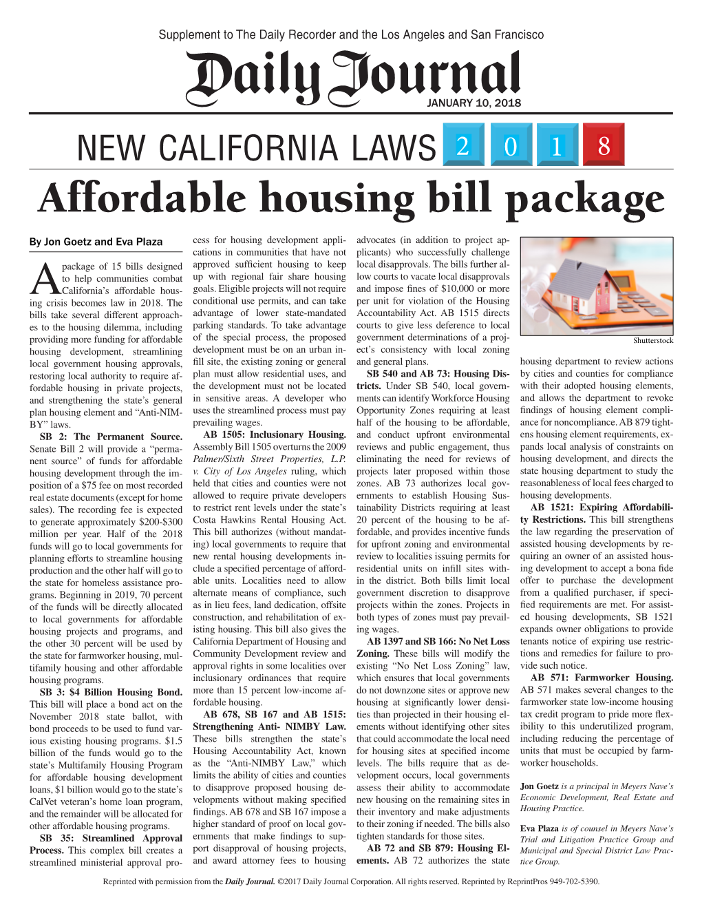 New California Laws: Affordable Housing Bill Package