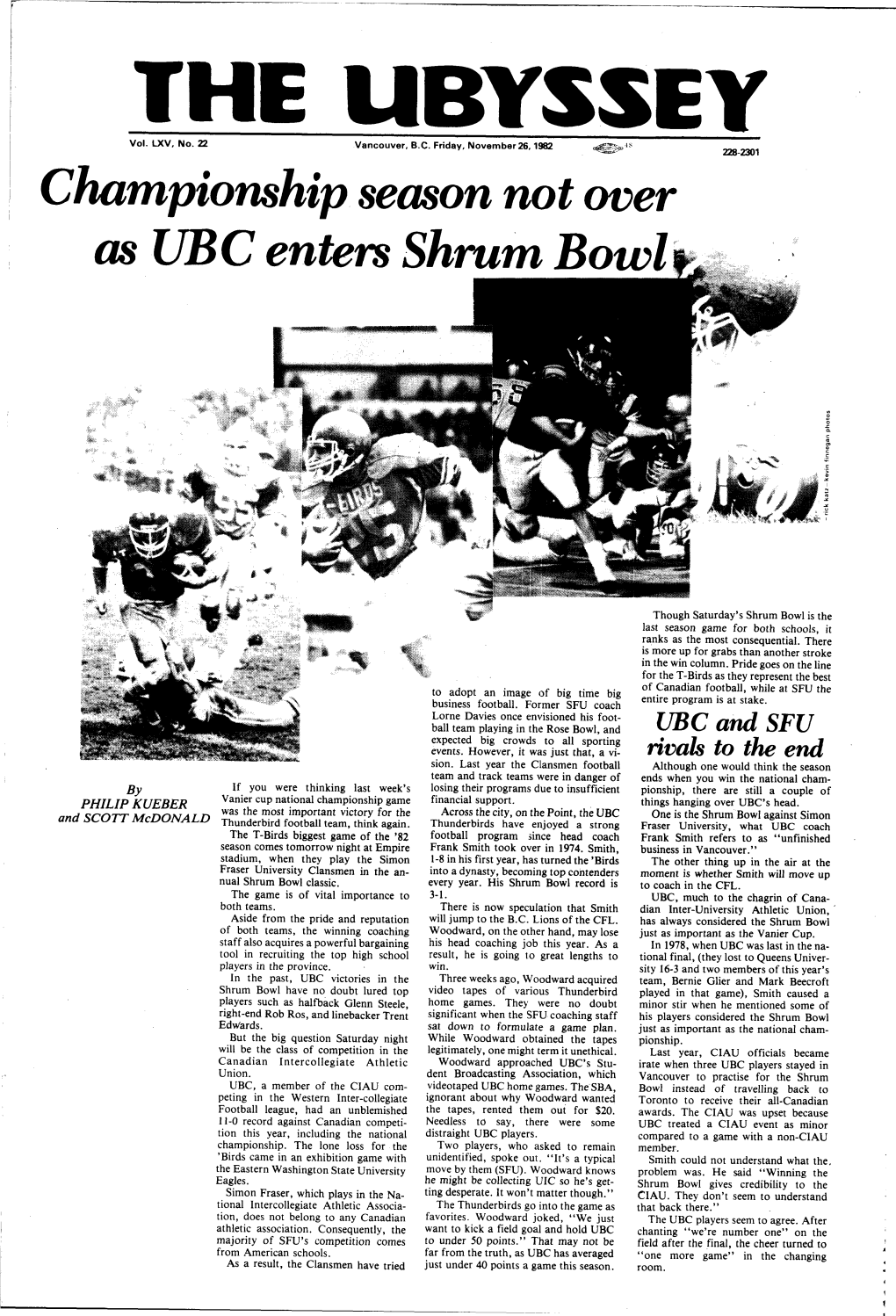 Championship Season Not Over As UBC Enters Shrum Bowl