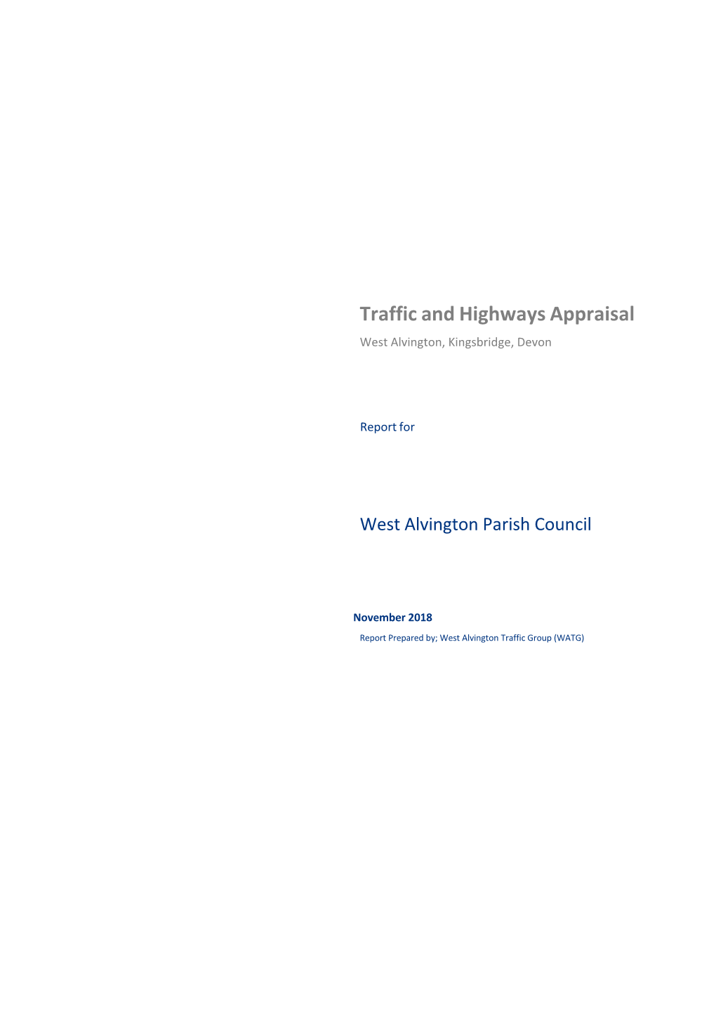 Traffic and Highways Appraisal