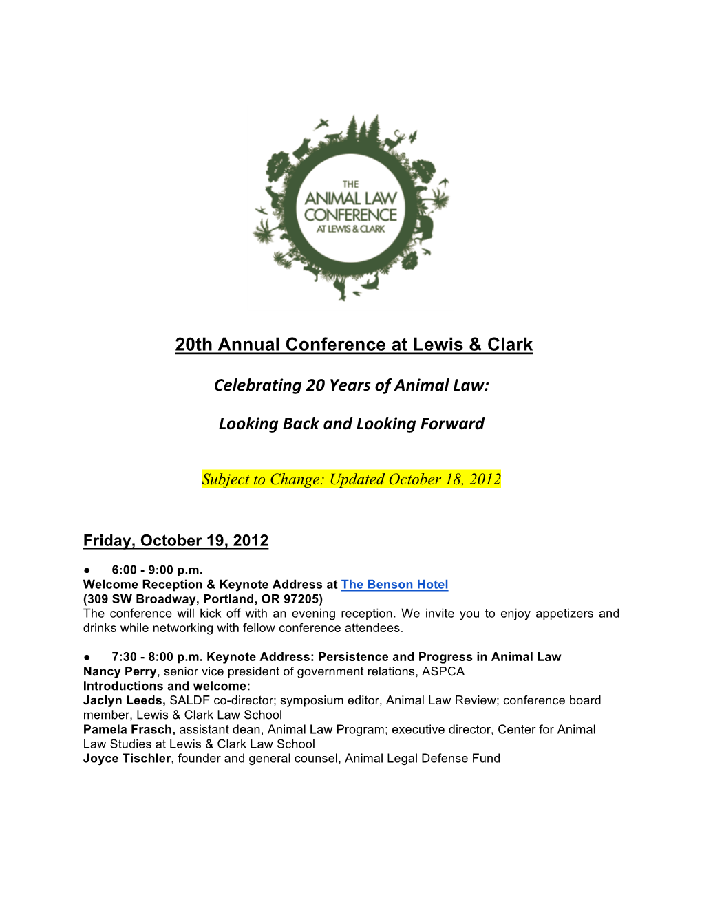 Conference Agenda