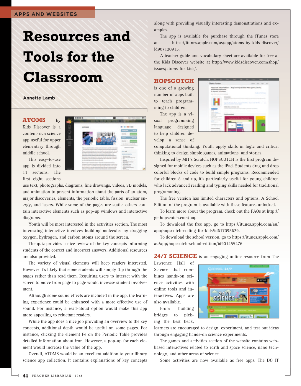 Resources and Tools for the Classroom