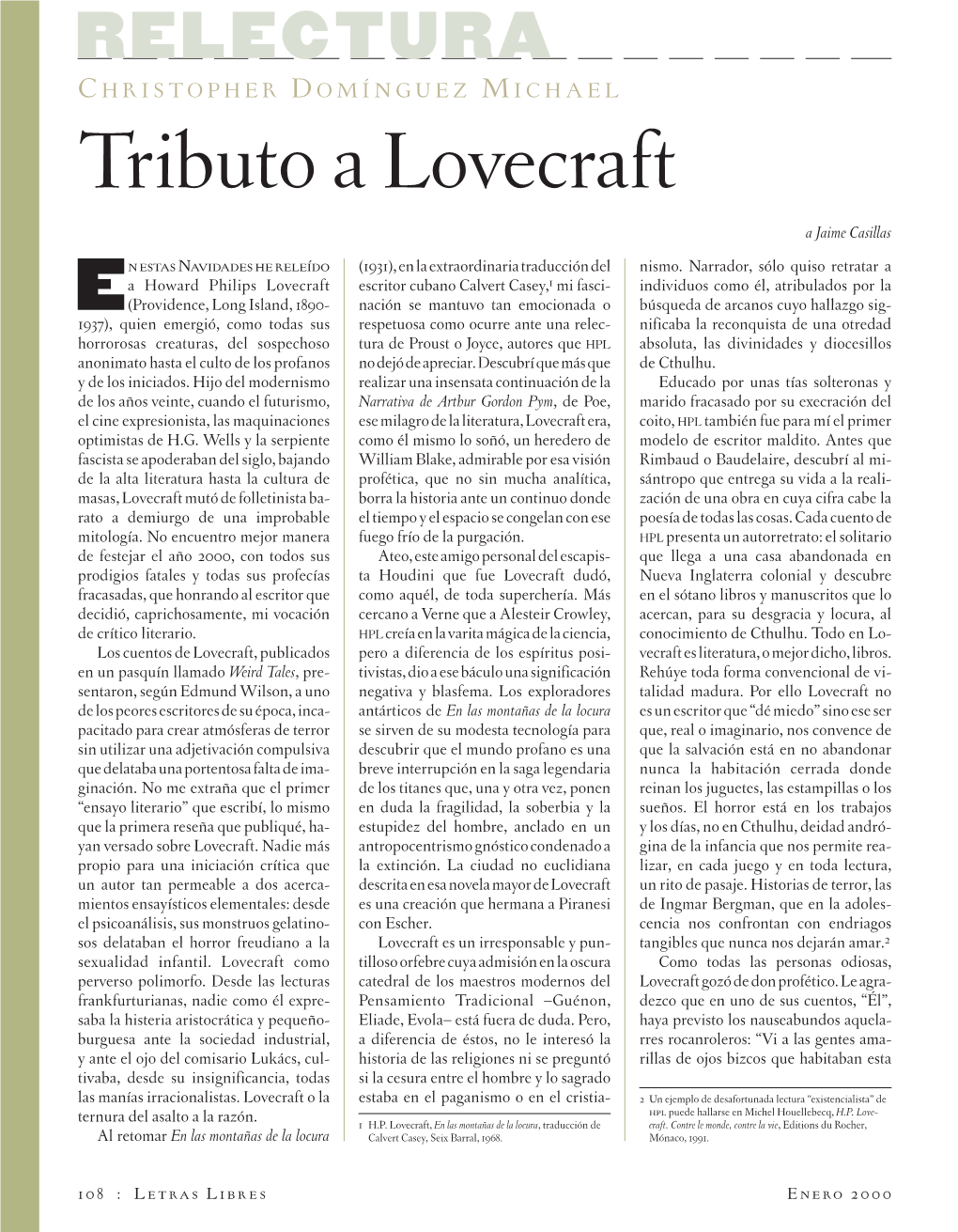 Tributo a Lovecraft