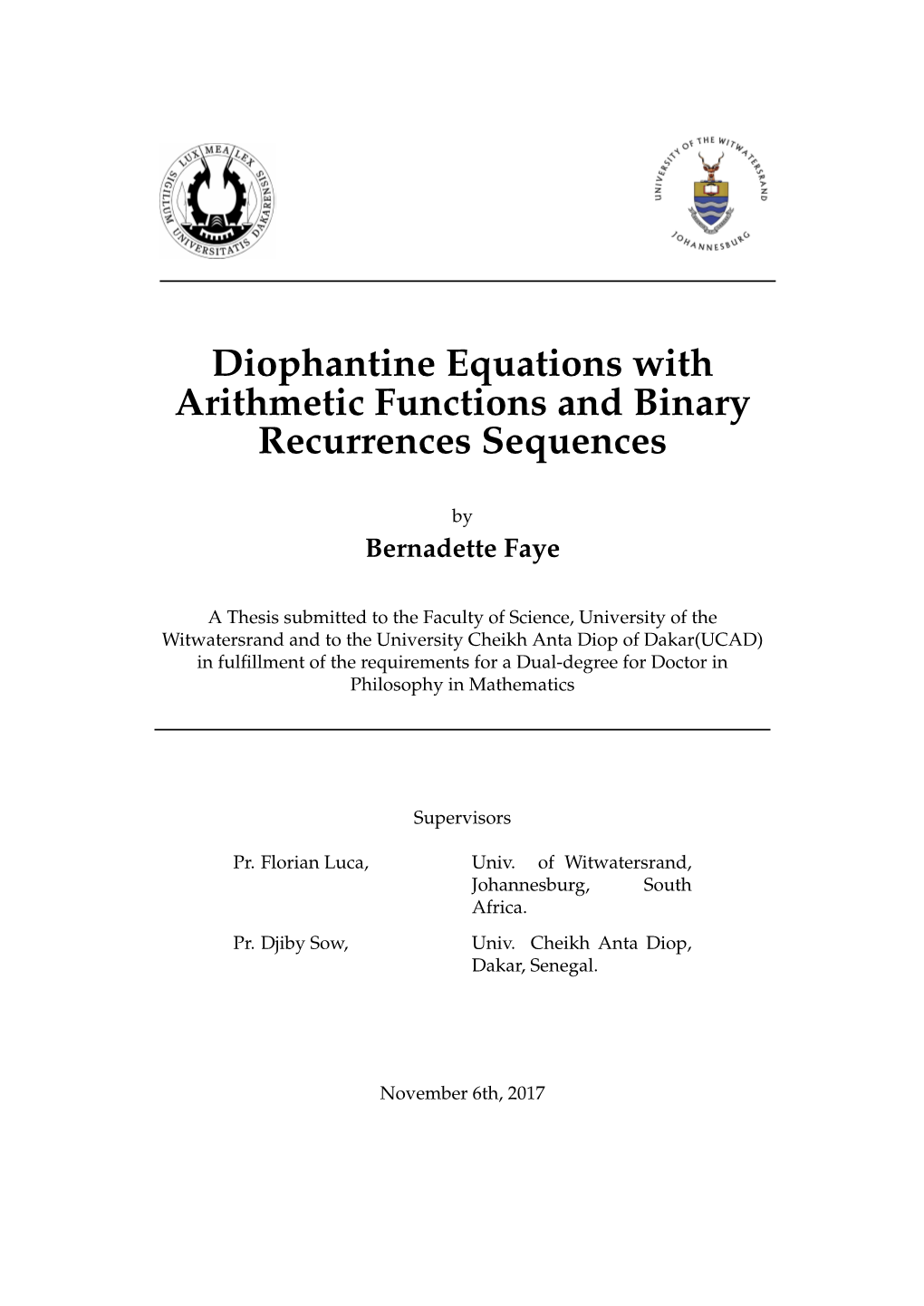 Diophantine Equations with Arithmetic Functions and Binary Recurrences Sequences