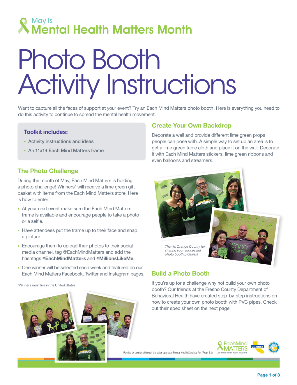 Photo Booth Activity Instructions
