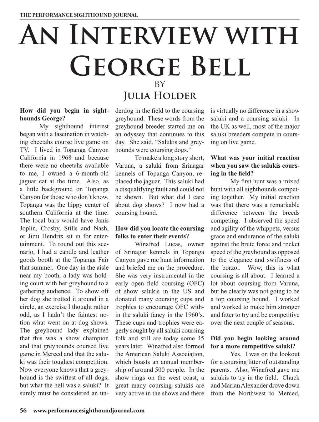 An Interview with George Bell