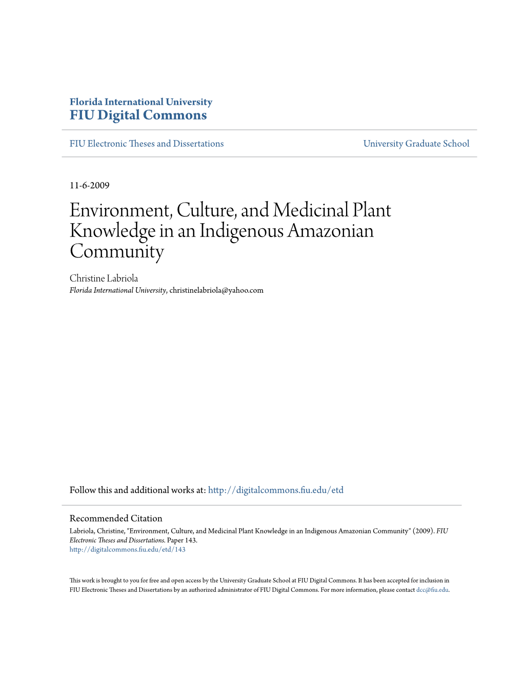 Environment, Culture, and Medicinal Plant Knowledge in An