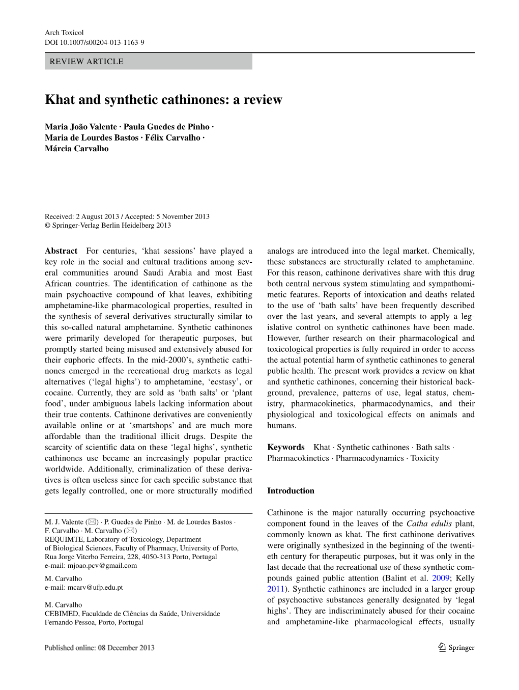 Khat and Synthetic Cathinones: a Review