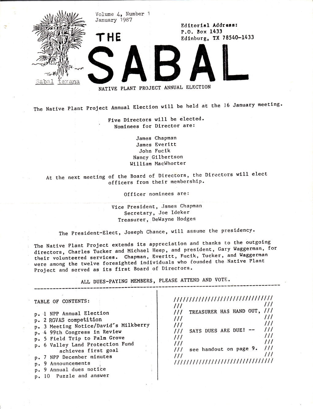 Sabal Jan 1987