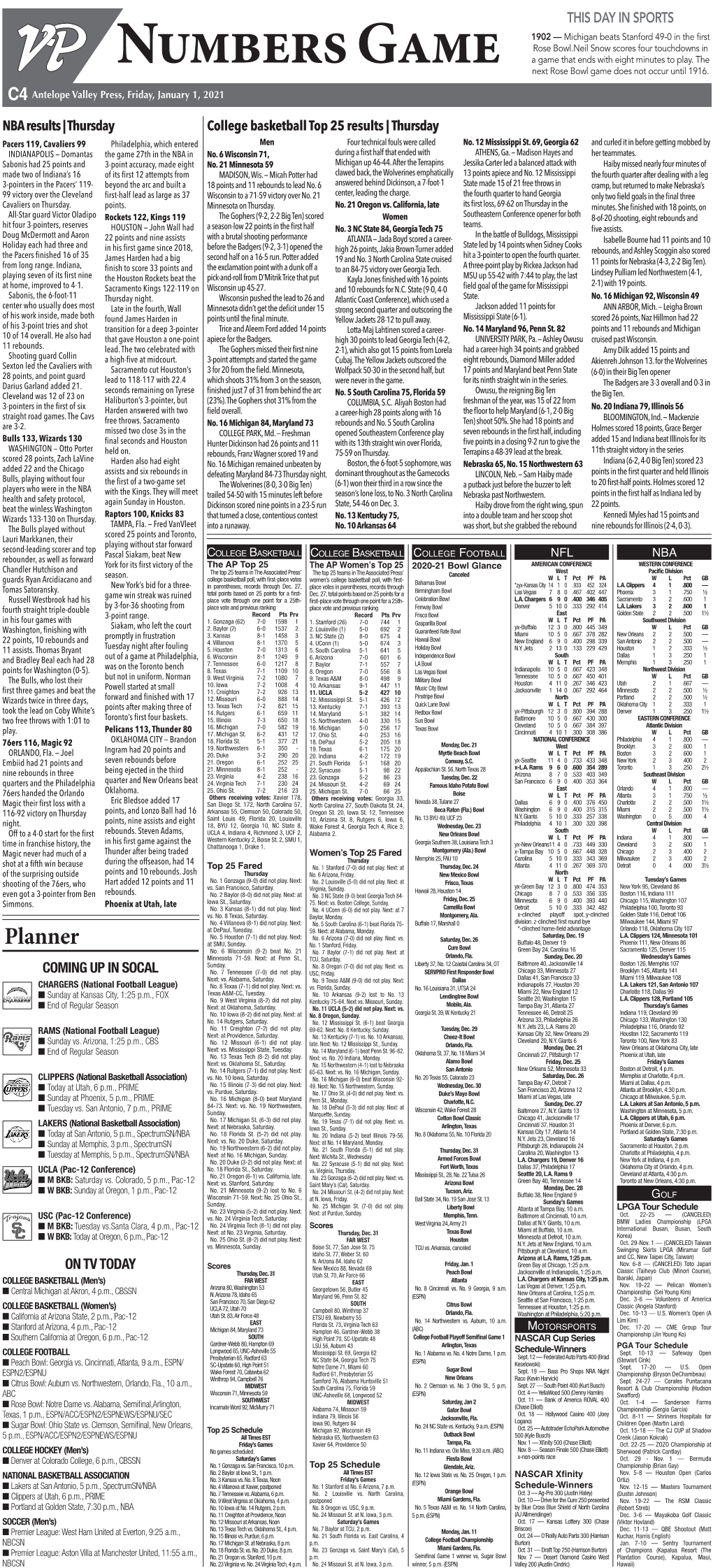 Numbers Game Next Rose Bowl Game Does Not Occur Until 1916