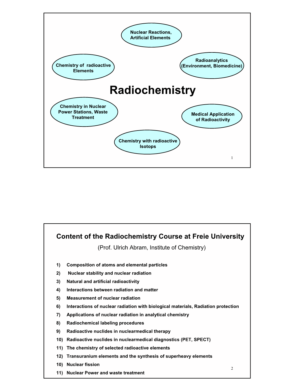 Radiochemistry