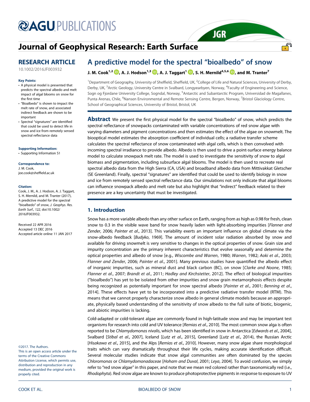 A Predictive Model for the Spectral Bioalbedo of Snow