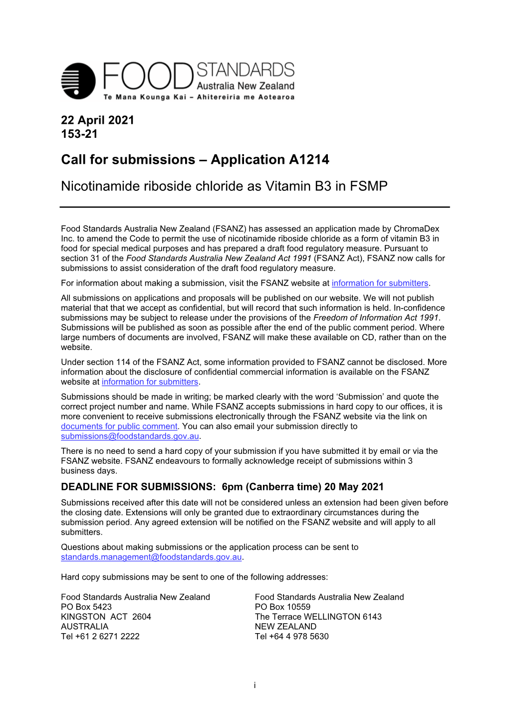 Application A1214 Nicotinamide Riboside Chloride As Vitamin B3 In