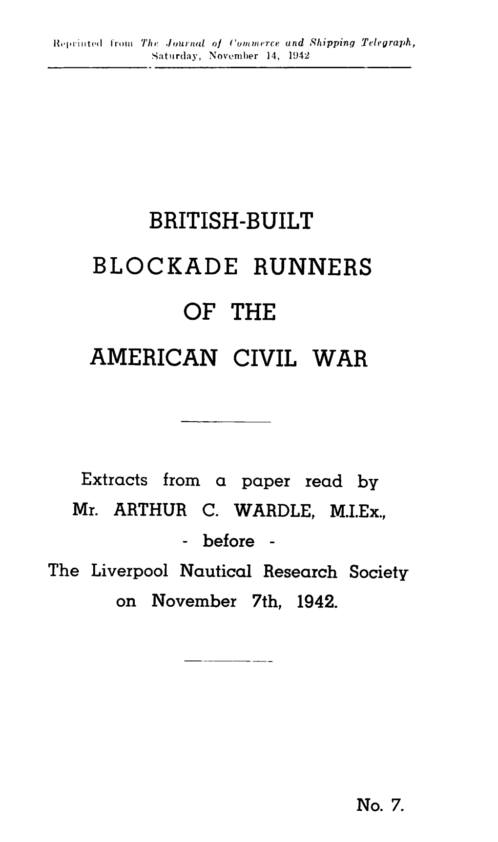 British-Built Blockade Runners of the American Civil War