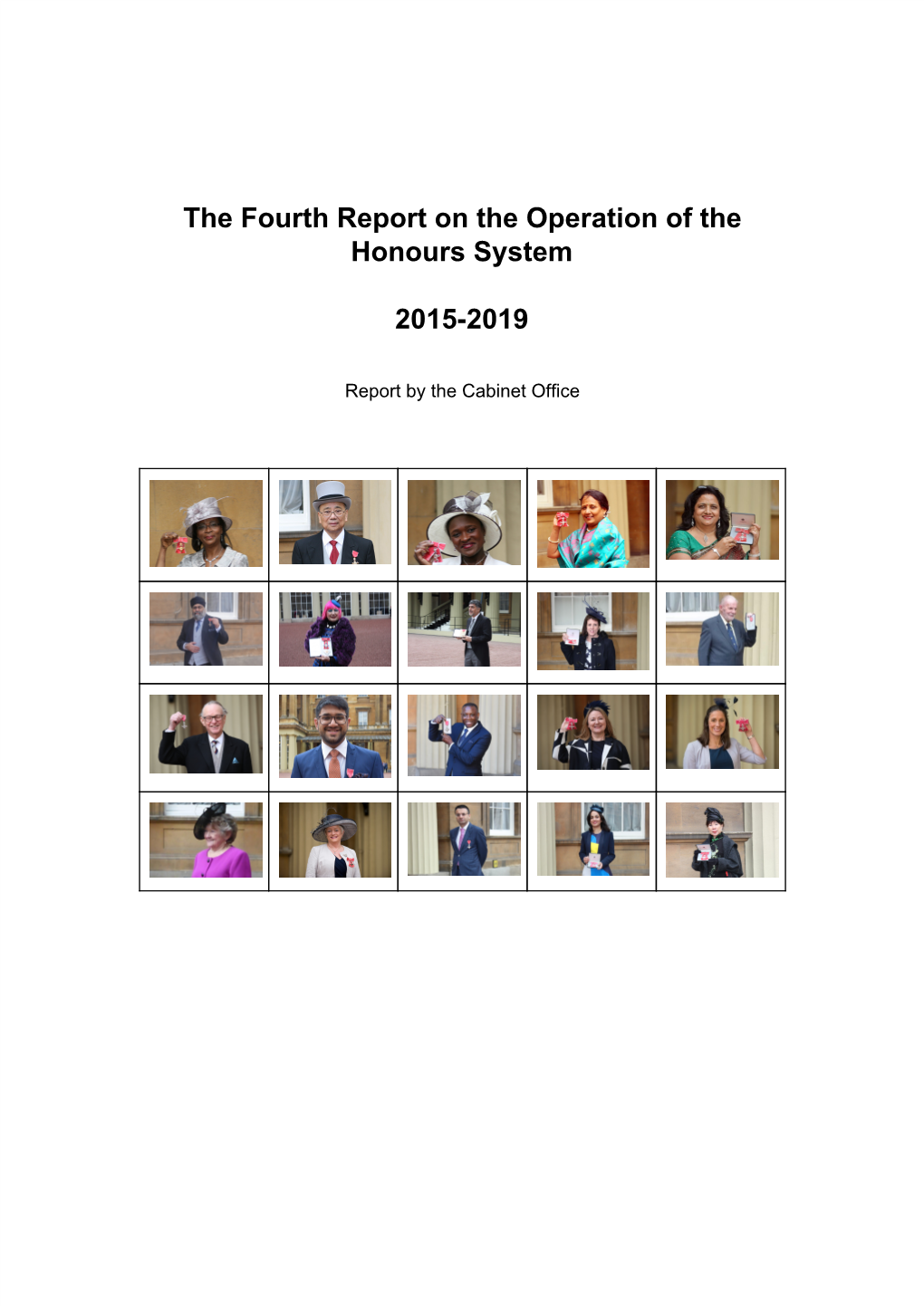 The Fourth Report on the Operation of the Honours System 2015-2019