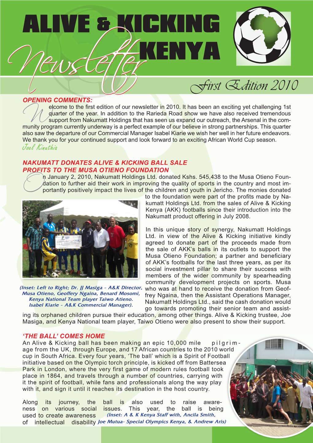 Newsletter First Edition 2010