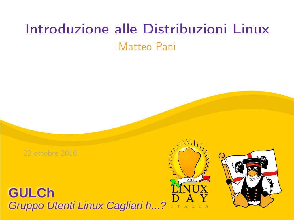 Introduzione Alle Distribuzioni Linux Matteo Pani