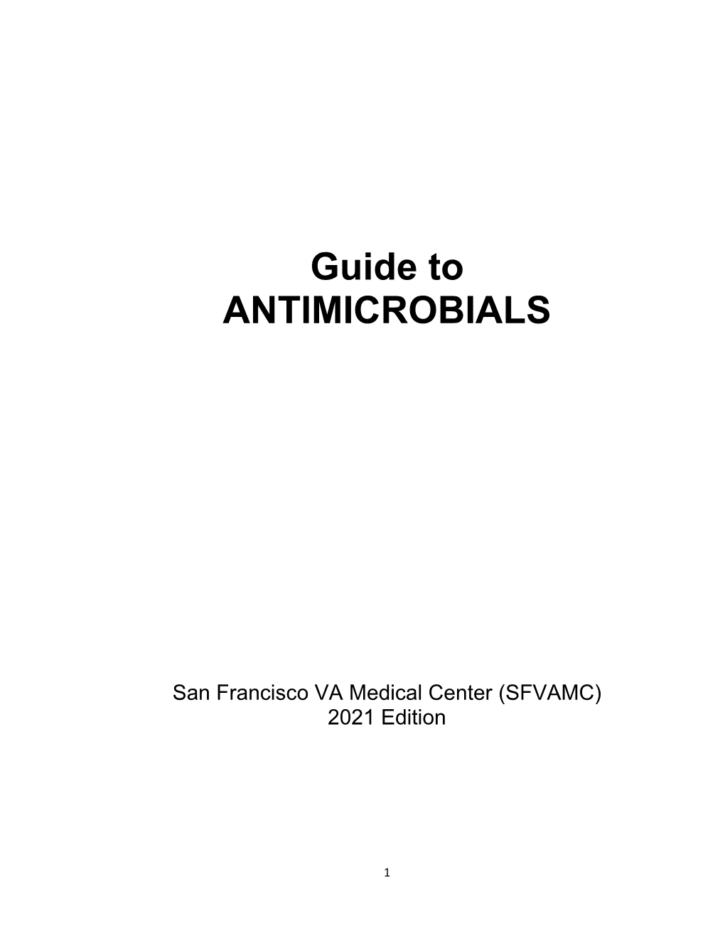 Guide to ANTIMICROBIALS