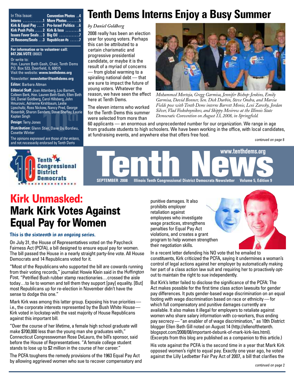 Mark Kirk Votes Against Equal Pay for Women