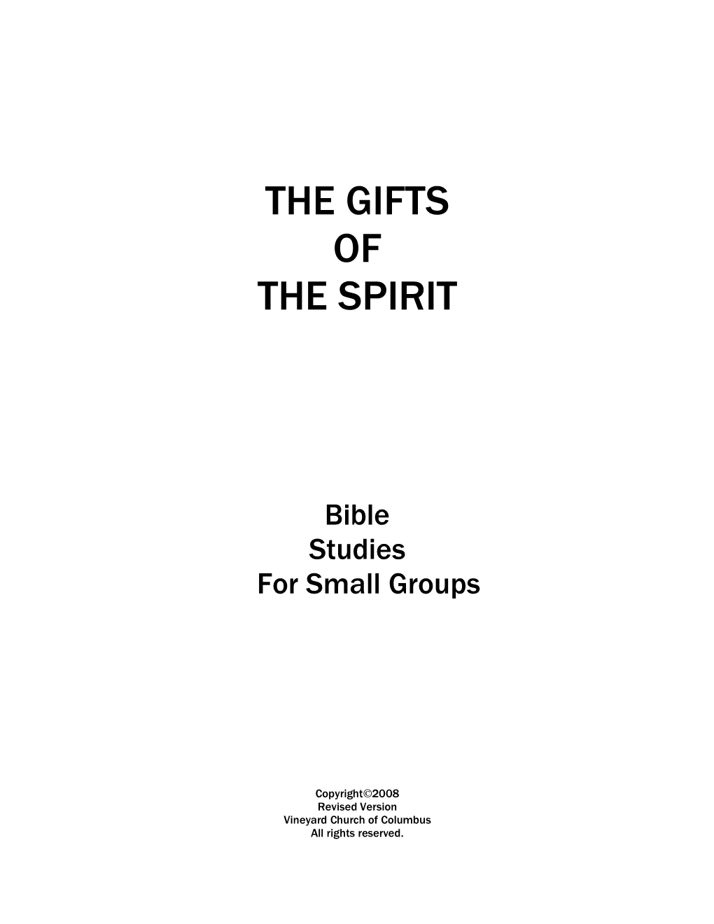 Gifts of the Holy Spirit Bible Study