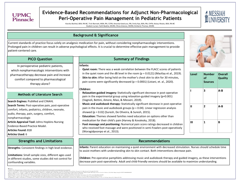 Evidence-Based Recommendations for Adjunct Non-Pharmacological