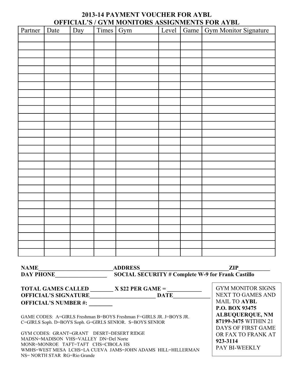 2006-07 Payment Voucher for Aybl