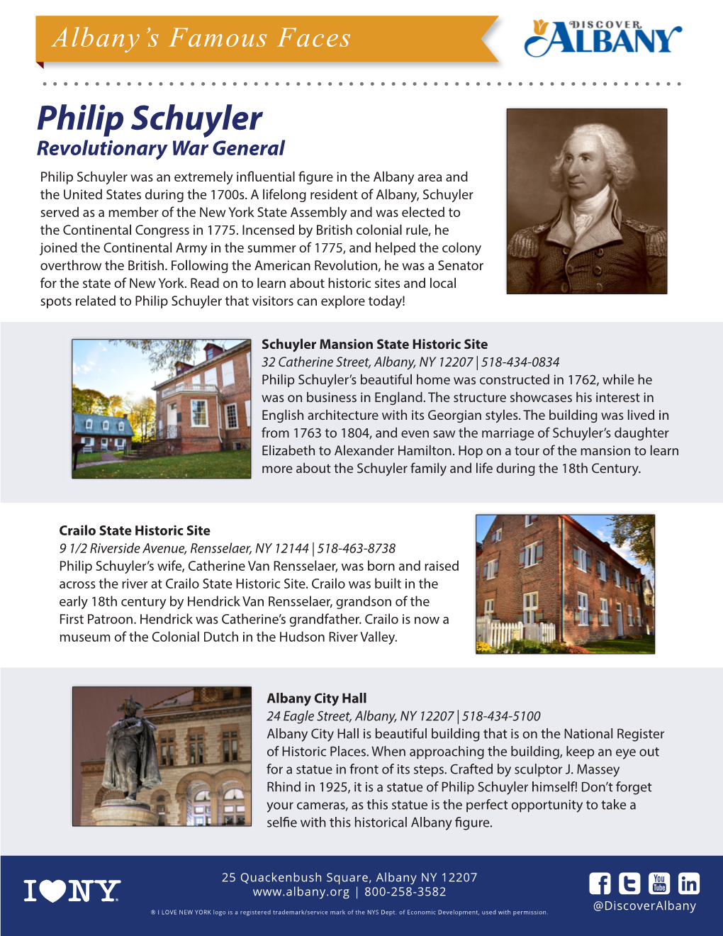 Philip Schuyler Revolutionary War General Philip Schuyler Was an Extremely Influential Figure in the Albany Area and the United States During the 1700S