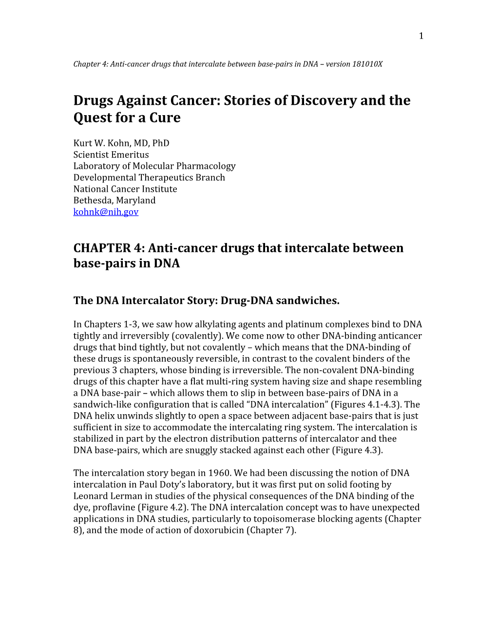 Drugs Against Cancer: Stories of Discovery and the Quest for a Cure