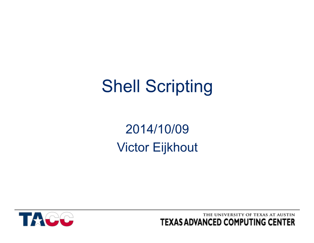 Shell Scripting