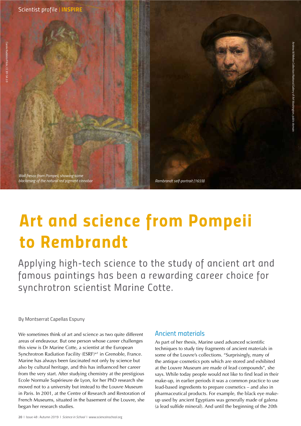 Art and Science from Pompeii to Rembrandt