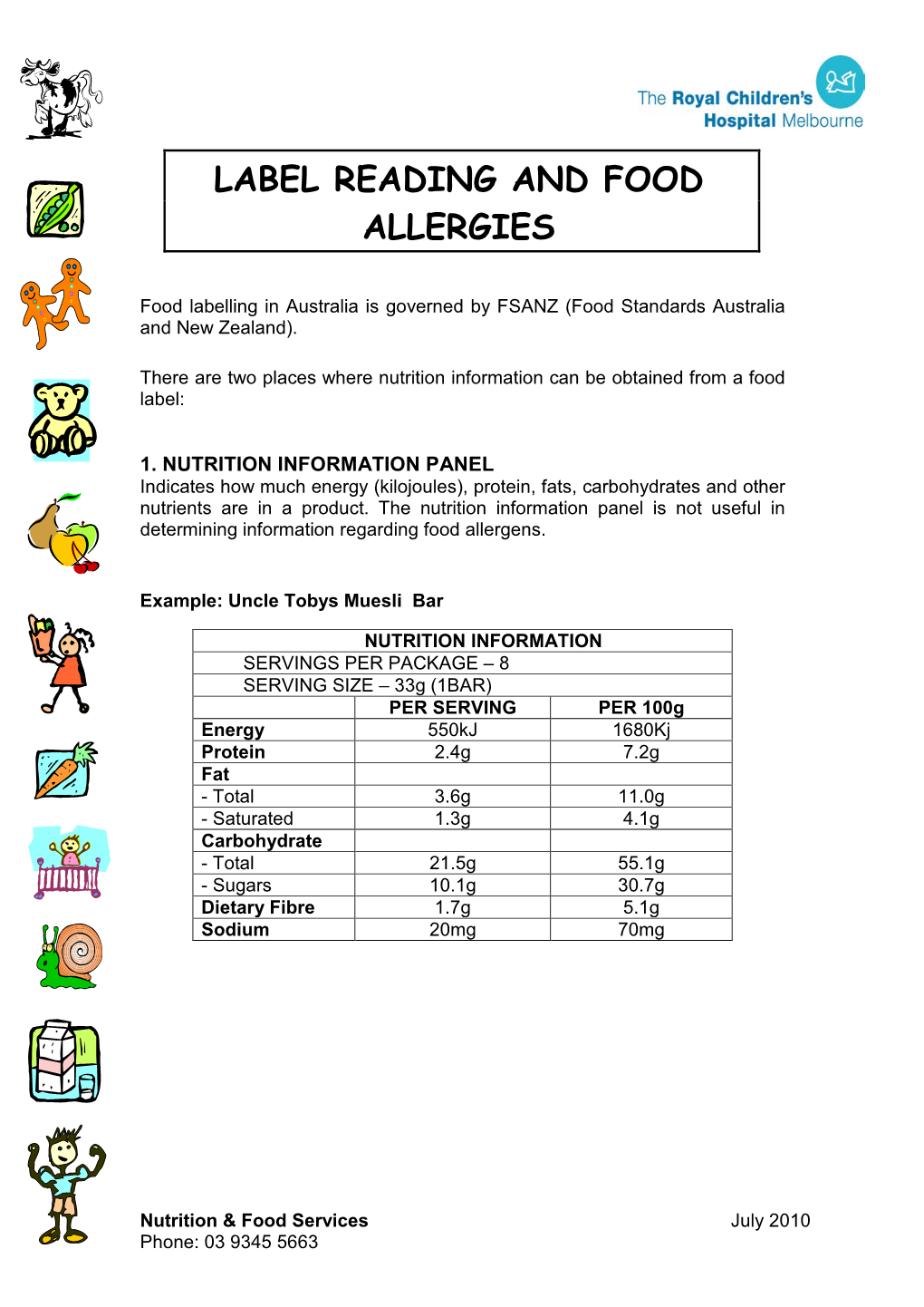 Label Reading and Food Allergies